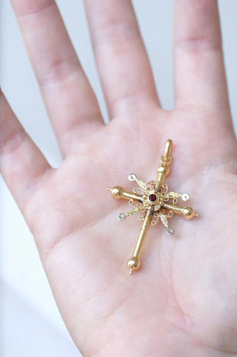 Pendentif Croix de Savoie ancienne deux ors 58 Facettes