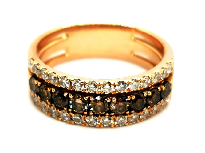 Bague 55 Bague Or rose Diamant brun 58 Facettes 1875649CN