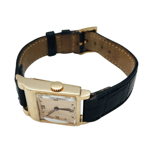 Montre Montre Hermès "Driver" en or jaune, bracelet de cuir. 58 Facettes 28950