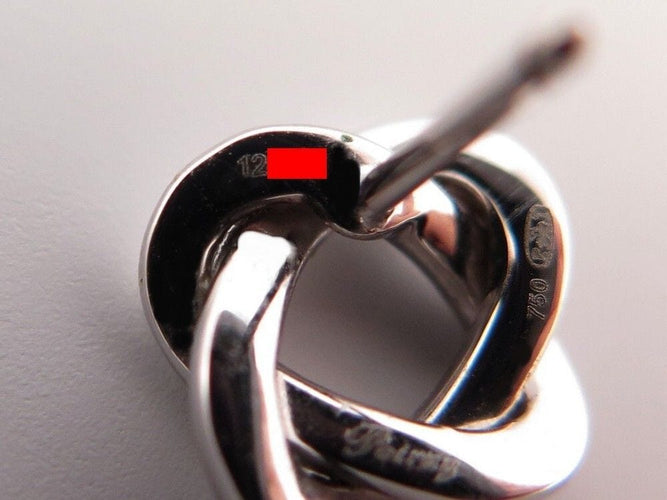 Boucles d'oreilles POIRAY - Puces d'oreilles tresse Or Diamants 58 Facettes 255372