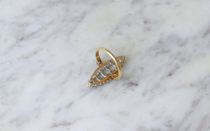 Bague Bague marquise Diamants taillés en rose 58 Facettes