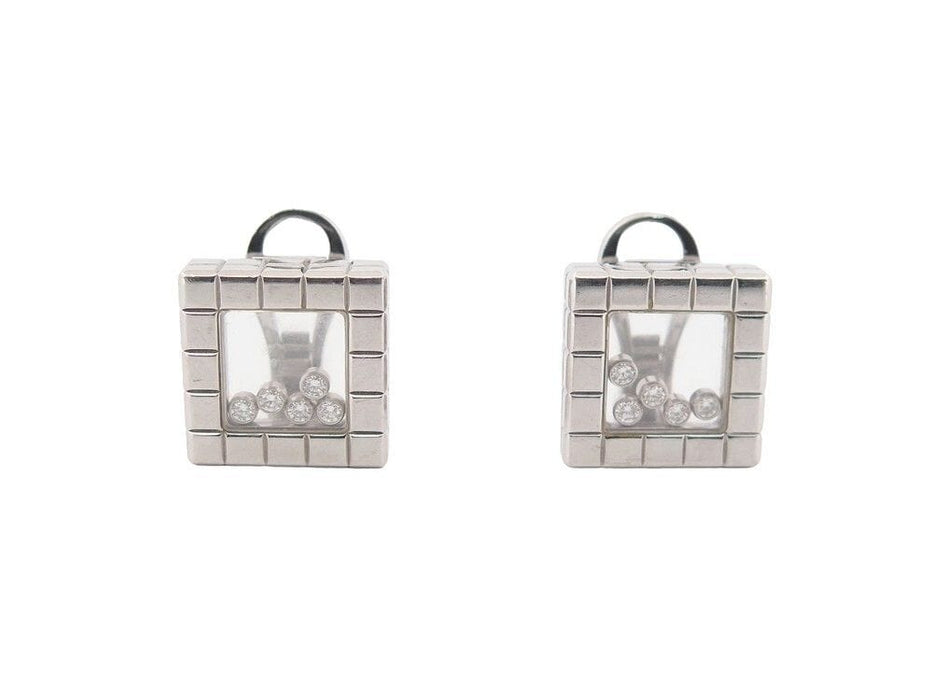 Boucles d'oreilles boucles d'oreilles CHOPARD ice cube  or blanc 18k et diamants 58 Facettes 250260