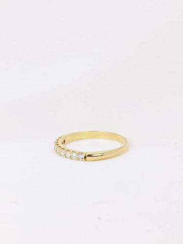 Bague Demi-Alliance américaine en or jaune et diamants 58 Facettes J74