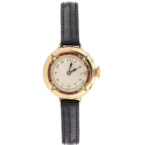 Montre Montre de dame art déco or diamants rubis 58 Facettes 20-080