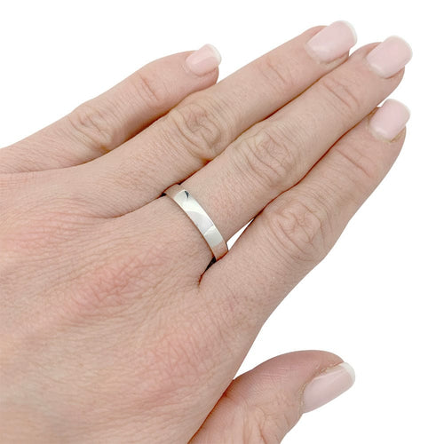 Bague 57 Alliance en platine 58 Facettes 32152D