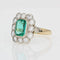 Bague 55 Bague ancienne émeraude et diamants rectangulaire 58 Facettes 22-490