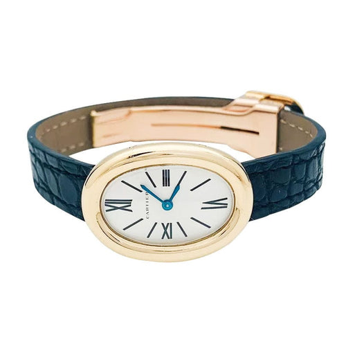 Montre Montre Cartier, "Baignoire" en or jaune, bracelet cuir. 58 Facettes 31362
