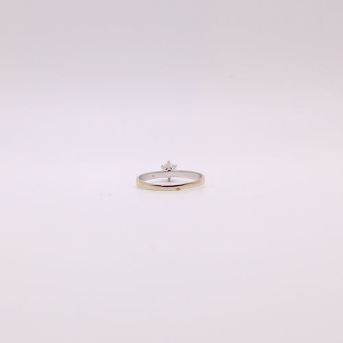 Bague Solitaire or blanc, diamant 58 Facettes