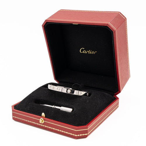 Bracelet Cartier Bracelet Jonc Love Or blanc Diamant 58 Facettes 2470646CN