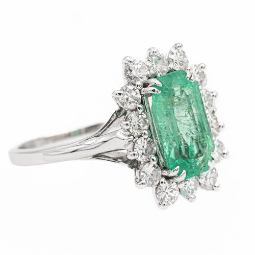 Bague 57 Bague Pompadour Or blanc Emeraude 58 Facettes 2027466CN