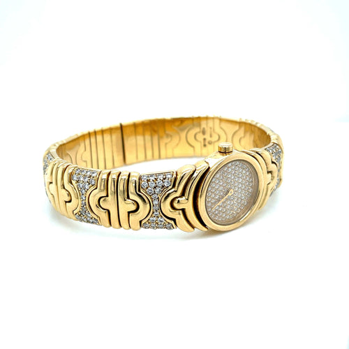 Montre BULGARI - Montre manchette en or et diamants Bulgari Parentesi 58 Facettes