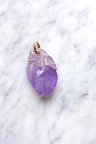 Pendentif Pendentif fruit améthyste sculptée et or 58 Facettes
