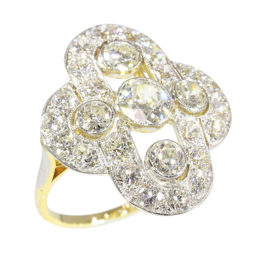 Bague 52 Bague diamants en or et platine des années 1930 58 Facettes 23345-0110