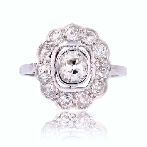 Bague 51 Bague ancienne fleur en diamants 58 Facettes 23-009