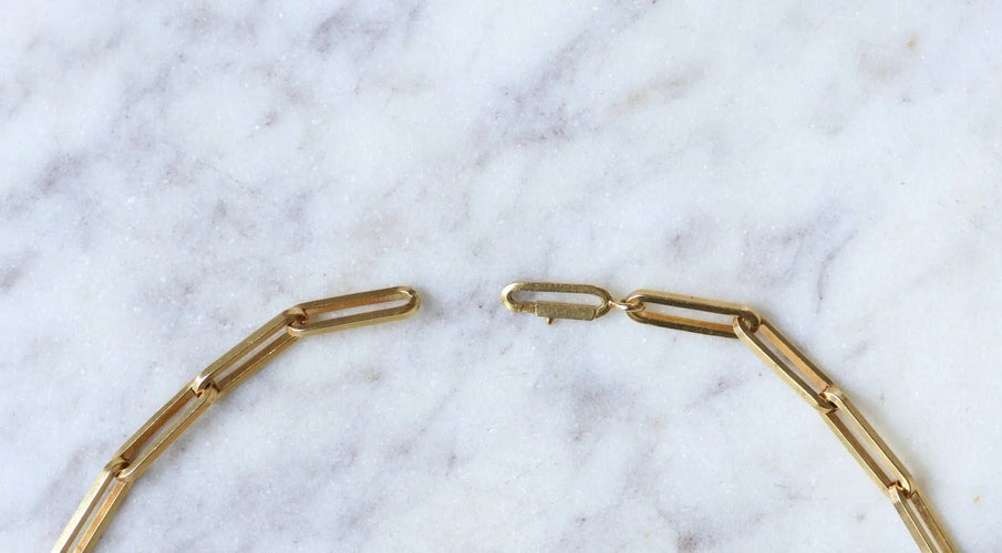 Collier Chaîne maille rectangle or jaune 58 Facettes