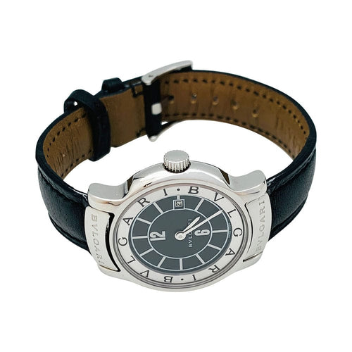 Montre Montre Bulgari "Solotempo" en acier, cuir. 58 Facettes 31044