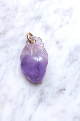 Pendentif Pendentif fruit améthyste sculptée et or 58 Facettes