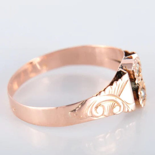 Bague Bague or rose Napoléon III Perles fines 58 Facettes