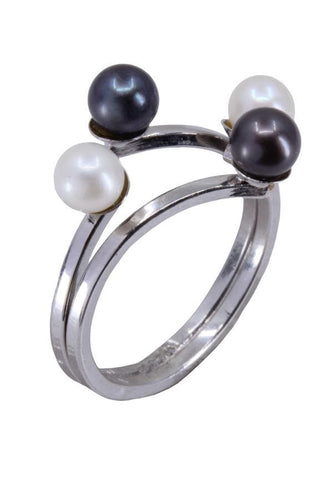 Bague 54 BAGUE PERLES STYLE TOI ET MOI 58 Facettes 066651