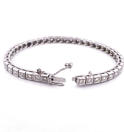 Bracelet Bracelet tennis  diamants et or blanc 58 Facettes