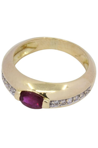 Bague BAGUE MODERNE RUBIS ET DIAMANTS 58 Facettes 047751