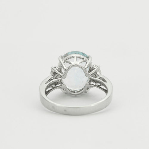 Bague 53 Bague Aigue-marine Diamants 58 Facettes