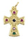Pendentif CROIX MODERNE RUBIS SAPHIR ET ÉMERAUDE 58 Facettes 051151