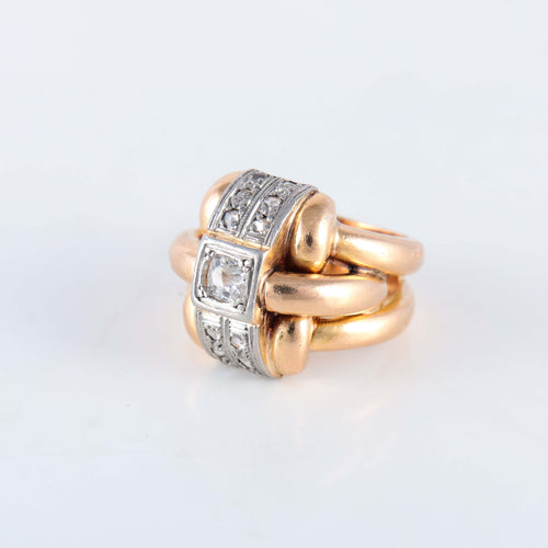 Bague 52 Bague Double corps Diamants 58 Facettes