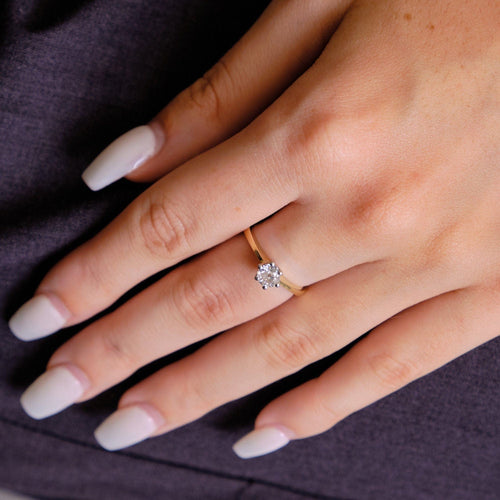 Bague 52 Bague Solitaire Diamant 0.46ct 58 Facettes EL2-67