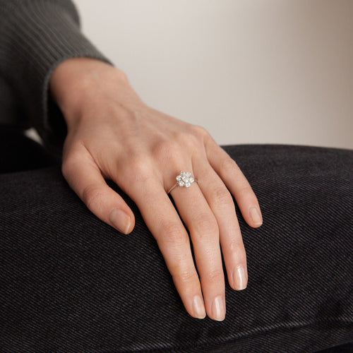 Bague 54 Bague or blanc, diamants 58 Facettes HS4260