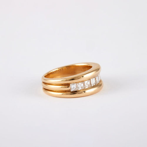 Bague 52 Bague Jonc Diamants carrés 58 Facettes