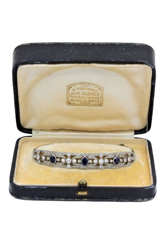 Bracelet BRACELET ART DÉCO SAPHIRS ET DIAMANTS 58 Facettes 044311
