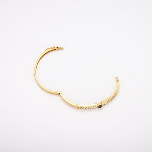 Bracelet Bracelet Jonc, Or jaune, diamants, saphir 58 Facettes