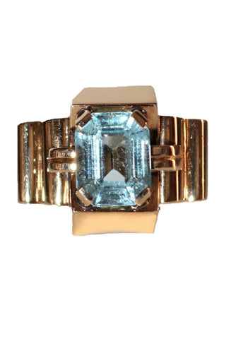 Bague 54 Bague TANK aigue-marine 58 Facettes 542