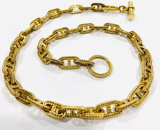 Collier Collier maille marine guillochée, Or jaune 58 Facettes