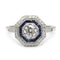 Bague 53 Bague en or blanc, diamants, saphir 58 Facettes 220590R-220485R