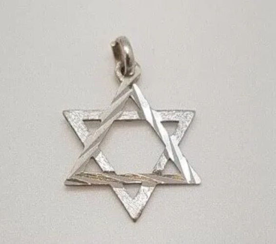 Pendentif Pendentif Étoile de David en Or blanc 58 Facettes