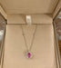 Collier Collier Saphir Rose Poire Diamants Or Gris 58 Facettes C129