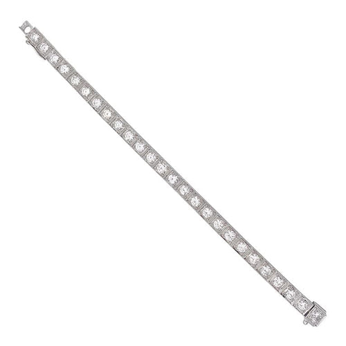 Bracelet Bracelet ancien diamants, platine. 58 Facettes 32158