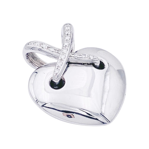 Pendentif Pendentif coeur Chaumet, "Liens", or blanc et diamants. 58 Facettes 32970