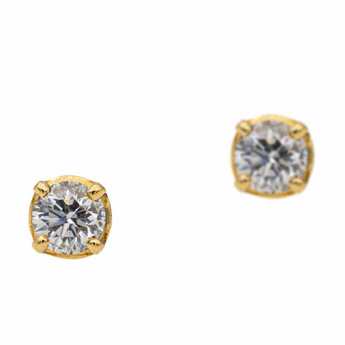 Boucles d'oreilles Boucles d'oreilles Puces Or jaune Diamant 58 Facettes 2822724CN