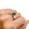 Bague 53 Bague saphir cabochon 6 cts, diamants coeurs. 58 Facettes 31736