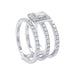 Bague 54 Bague Edouard Nahum, Trilogie Emeraude, diamants, or blanc. 58 Facettes 32515