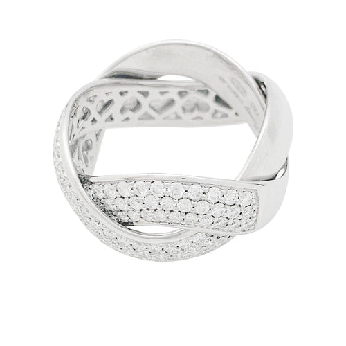 Bague 58 Bague Poiray, "Tresse", or blanc et diamants. 58 Facettes 31069