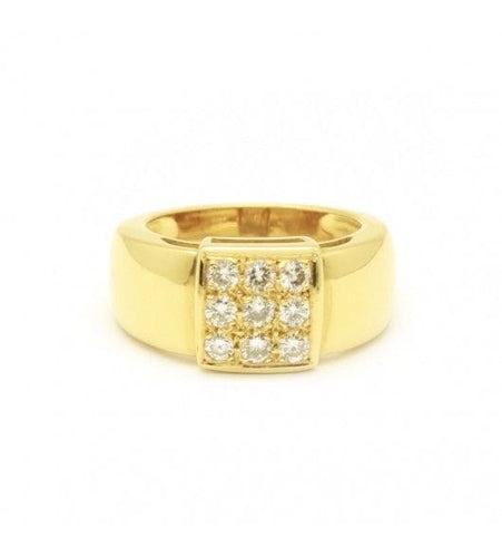 Bague 54 / Jaune / Or 750‰ Bague Or et 9 Diamants 58 Facettes 230016SP