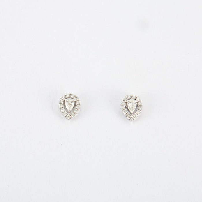 Boucles d'oreilles Boucles d'oreilles poires en Or blanc diamants 58 Facettes