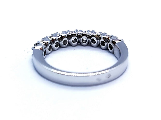 Bague 53 Bague Demie alliance Or blanc Diamant 58 Facettes 578775RV