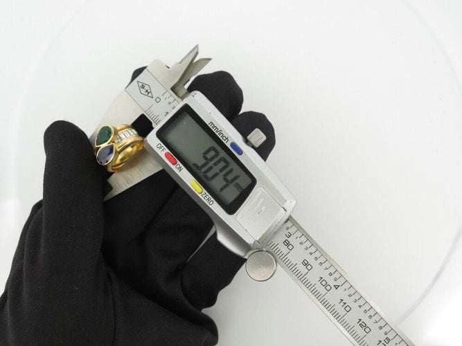 Bague 49 bague toi & moi 49 en or jaune 18k emeraude saphir et diamants 58 Facettes 253447