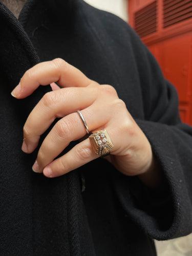 Bague Bague en or jaune, diamants 58 Facettes 546