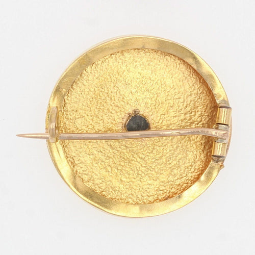 Broche Broche or jaune trèfle perle 58 Facettes CVBR19